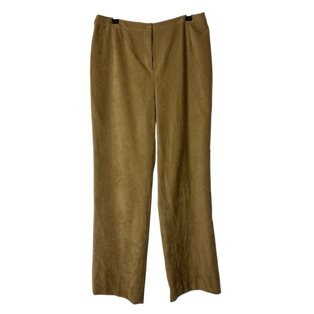 Armani Collezioni Camel Brown Suede Straight Leg Pants 10